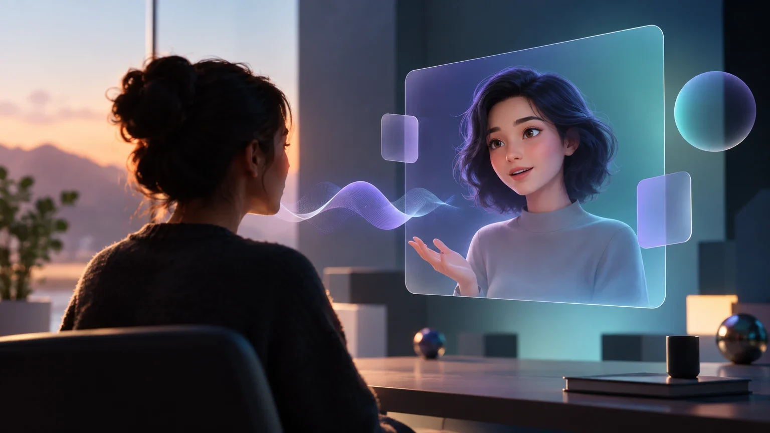 Ilustración editorial para Gemini 3.8 Live incorpora un avatar animado para las conversaciones en tiempo real
